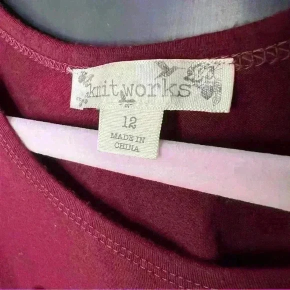 Knitworks Girls Size 12 Red Dress Sleeveless Flowers Holidays - Picture 4 of 4